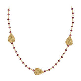 CHG-200-GA-18" 18K Gold Overlay Necklace With Garnet Beads Bali Designs Inc
